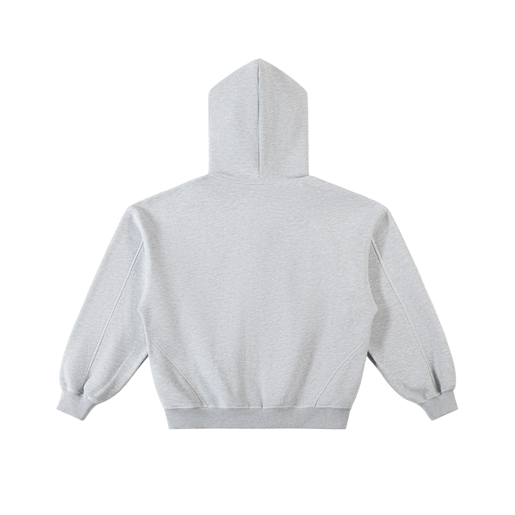 Essential Contrast Zip Hoodie | Grey